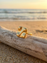 Anillo Enchapado Oro 18K Cuadro