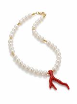 Collar Perla de Río Coral