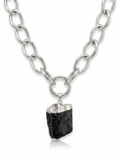 Collar Turmalina Negra Cadena Esclava Gruesa