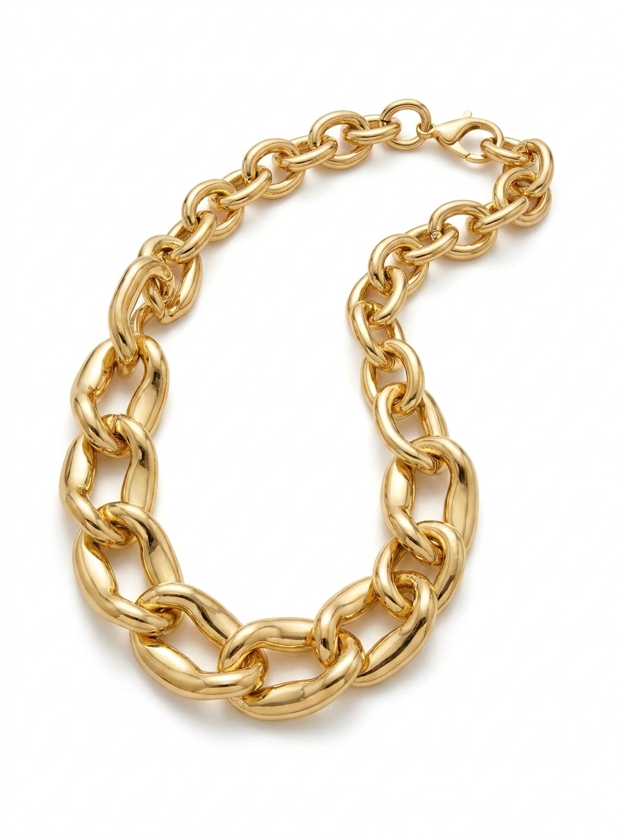 Collar Cadena Link Dorado Grueso