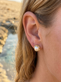 Aros Perla Natural Engarzada Dorada