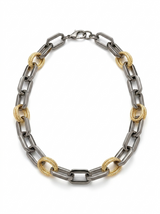 Collar Link Gold Black Texturizado