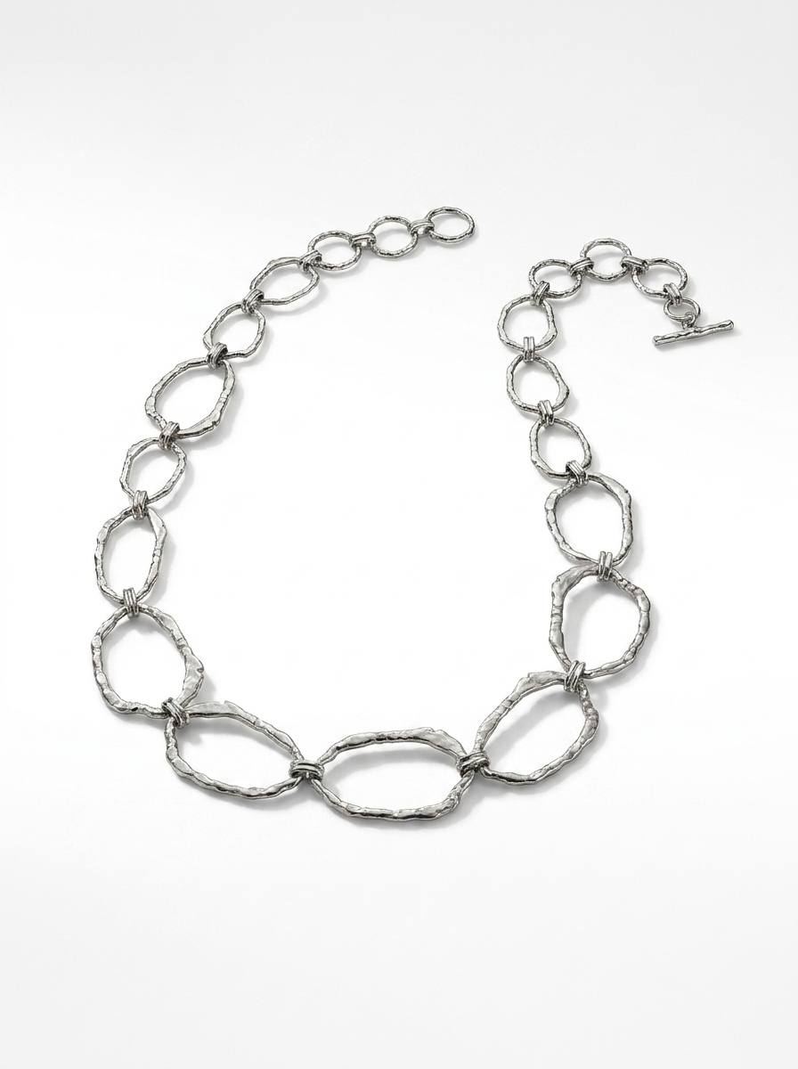 Collar Eslabones Orgánicos Martillados