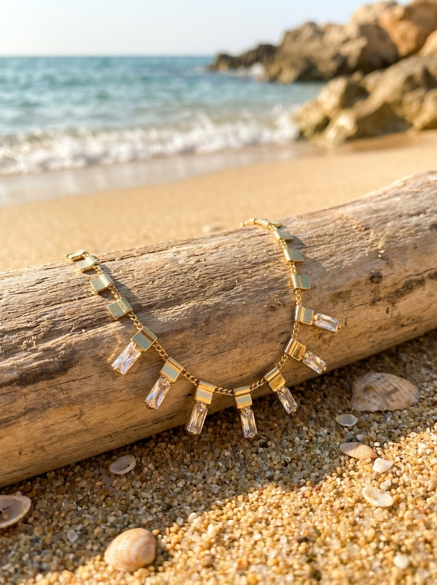 Collar Dientes Gold Cristal Bagutte