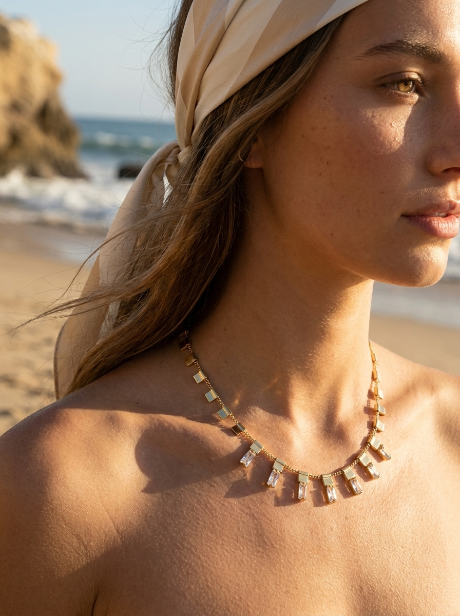 Collar Dientes Gold Cristal Bagutte