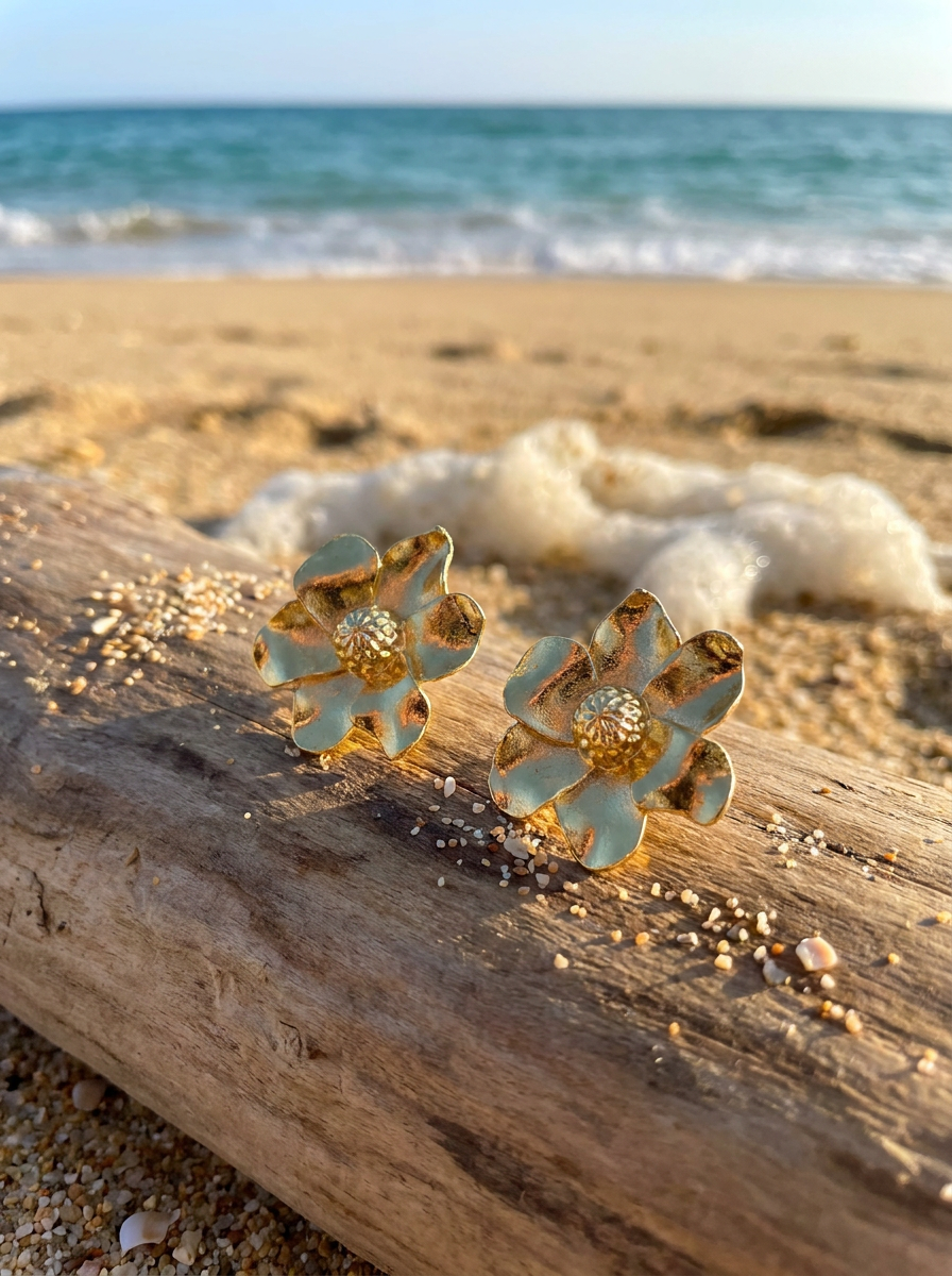 Aretes Flor Dorada