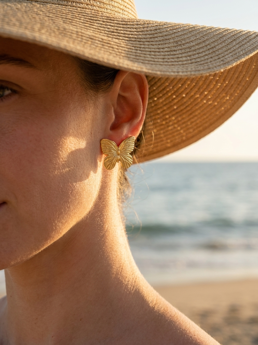 Aretes Mariposa Dorada