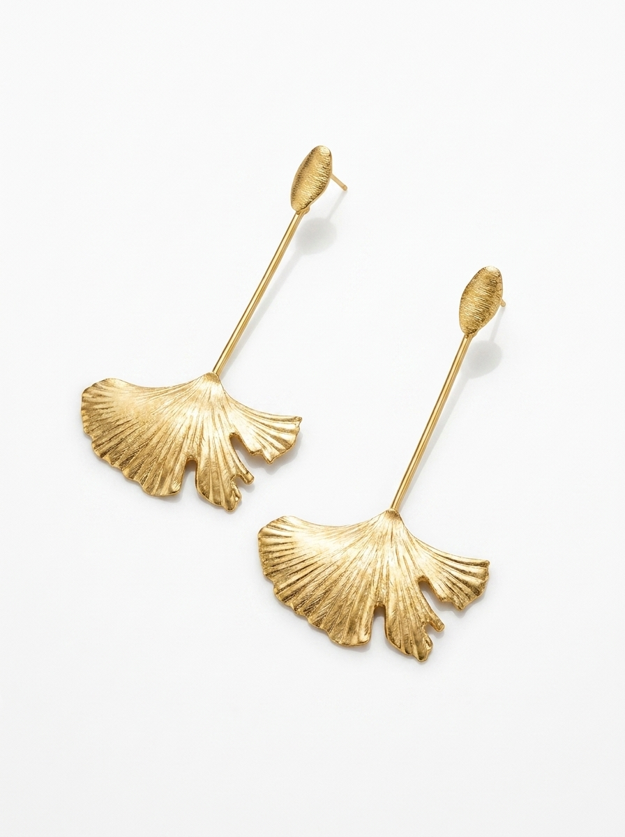 Aretes Ginkgo Dorado