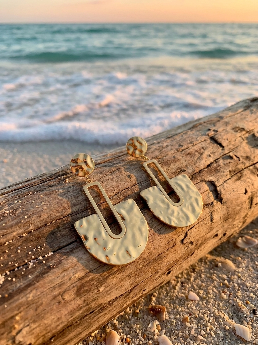 Aretes Geométricos Dorados