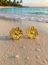 Aretes Girasol Dorado