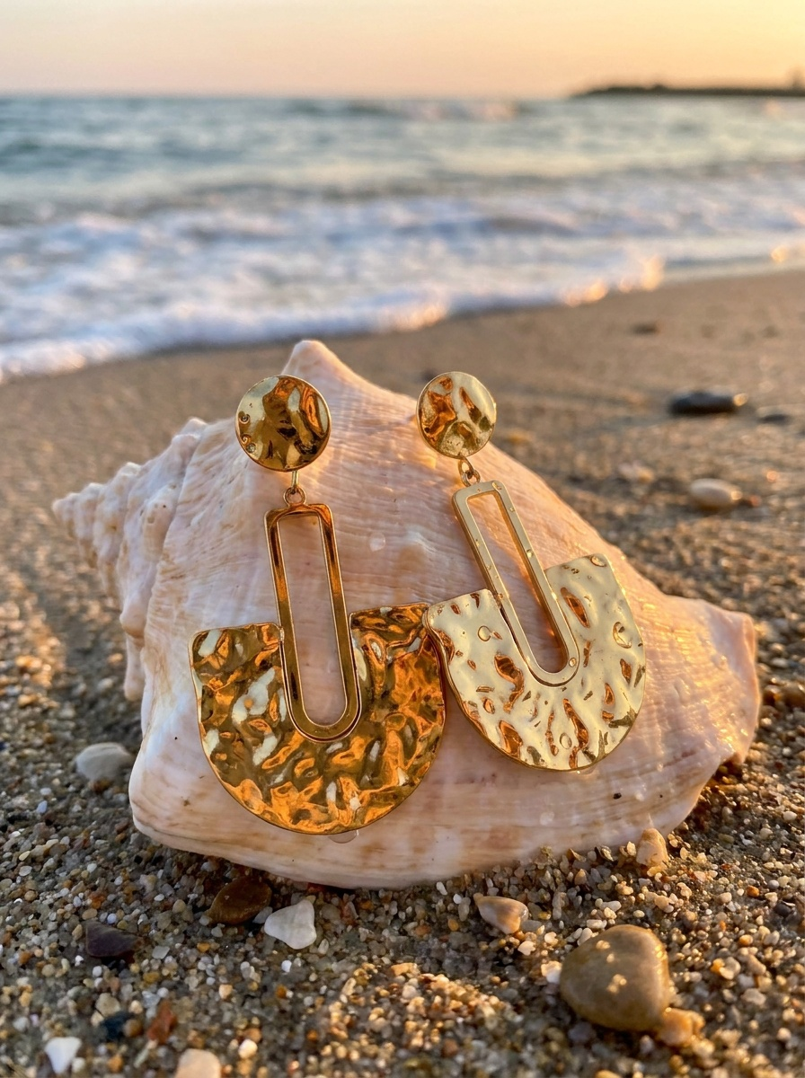 Aretes Geométricos Dorados