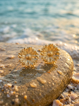 Aretes Girasol Dorado