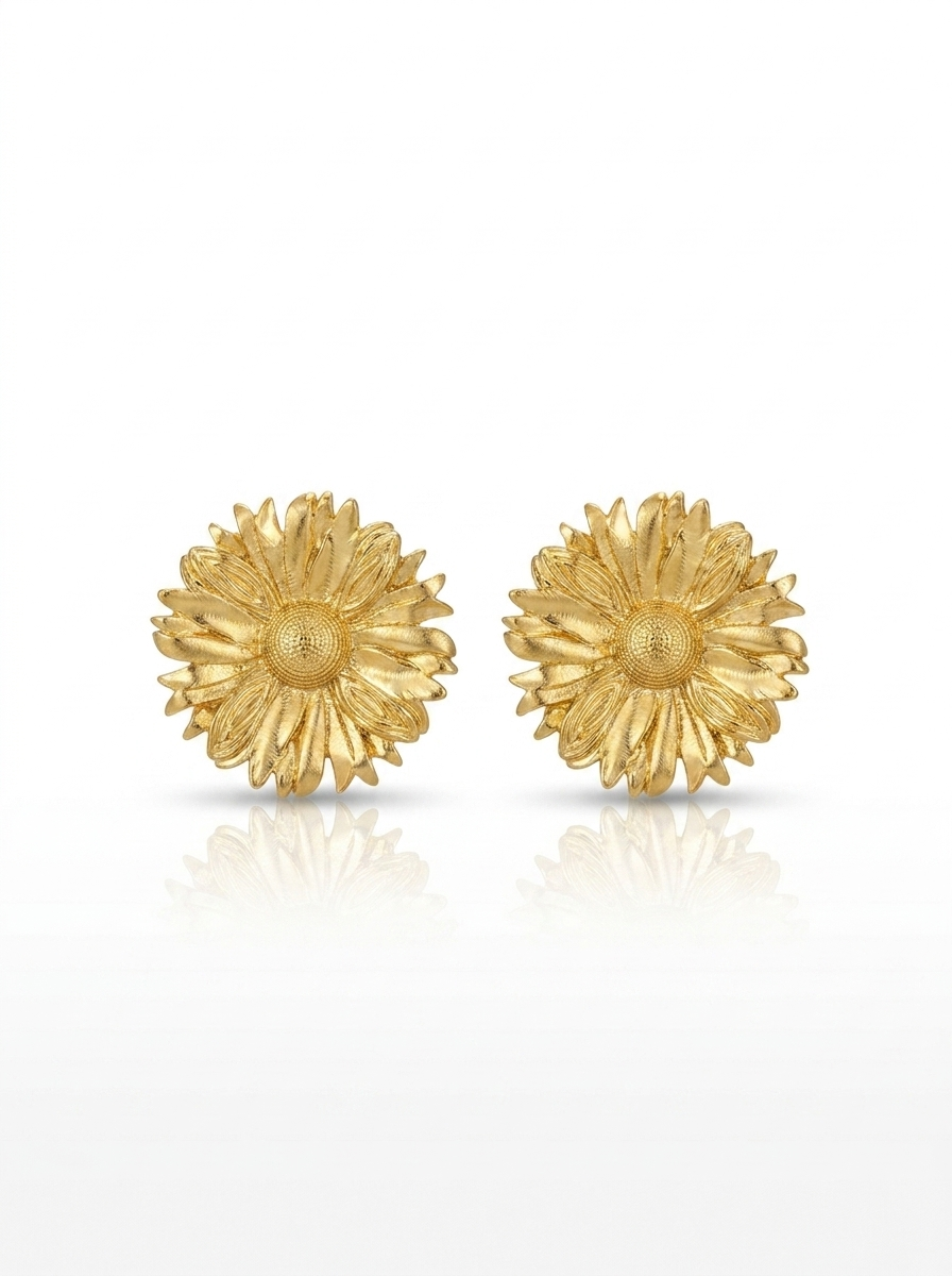 Aretes Girasol Dorado