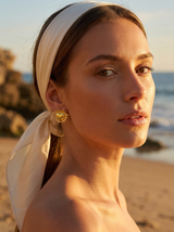 Aretes Sol Corazón Dorado