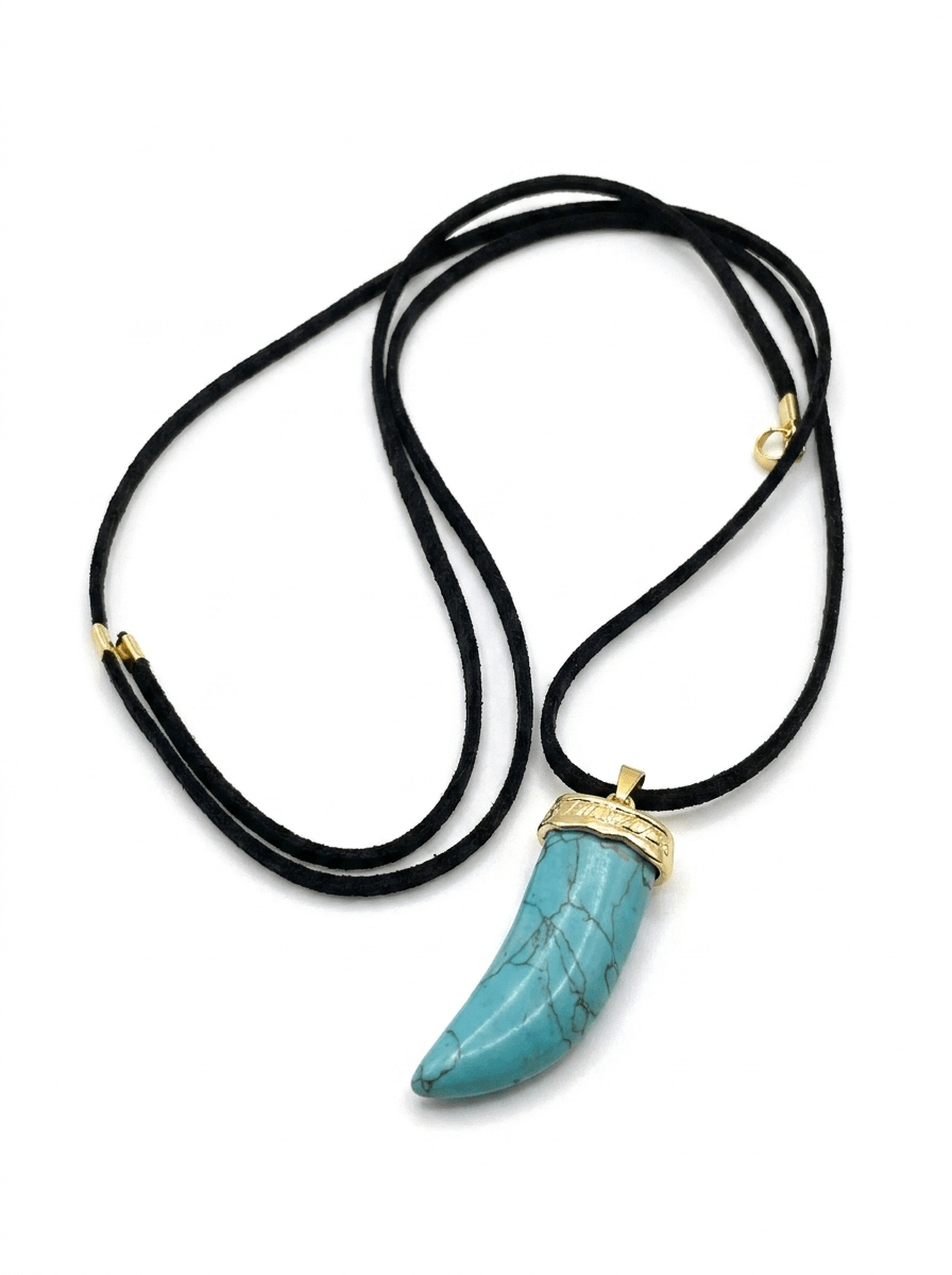Collar Dije Colmillo Turquesa