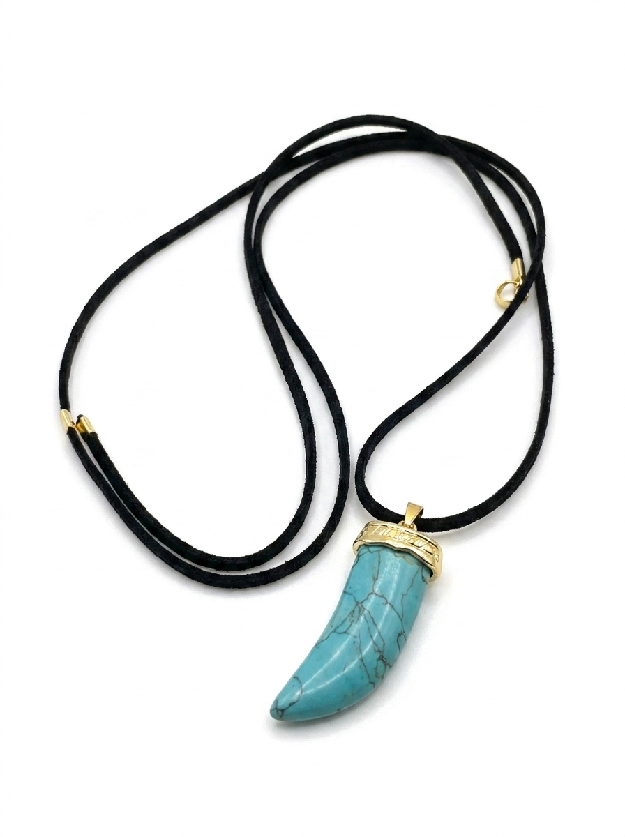 Collar Dije Colmillo Turquesa