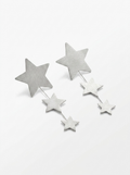 Aros Tres Estrellas Plateadas