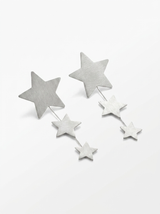 Aros Tres Estrellas Plateadas
