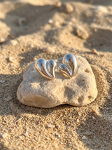Aros Corazón Escultural Plateado