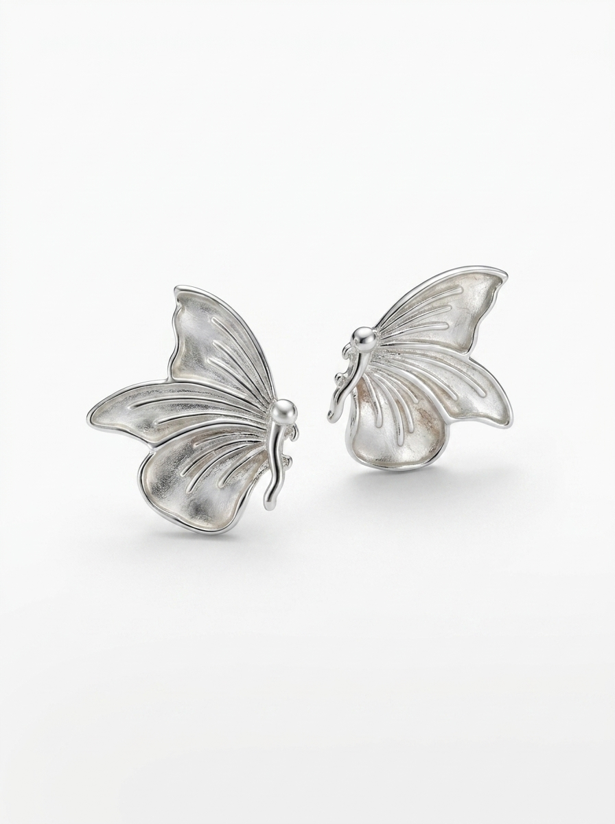 Aros Mariposa Plateada