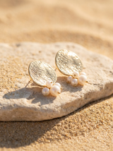 Aros Sol y Perlas Dorados