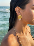 Aros Sol y Perlas Dorados