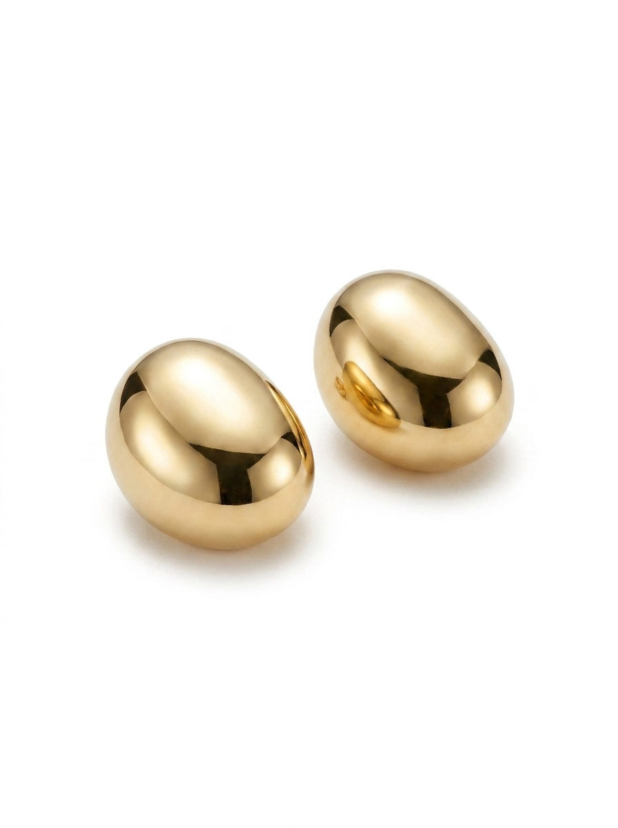 Aro Botón Bombé Dorado