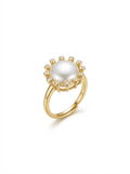 Anillo Opal Halo Dorado