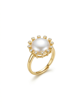 Anillo Opal Halo Dorado