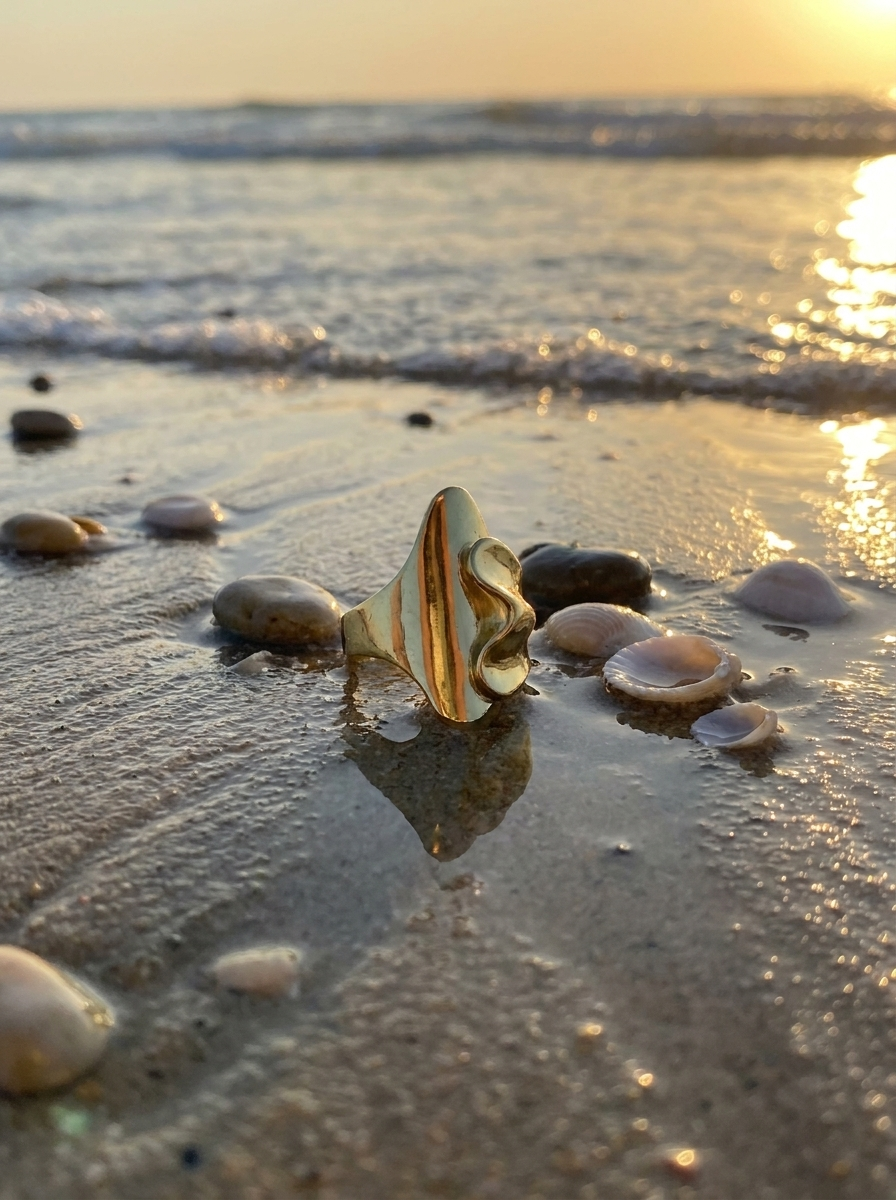 Anillo Ola Dorado
