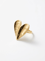 Anillo Corazón Plegado Dorado
