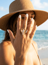 Anillo Corazón Plegado Dorado