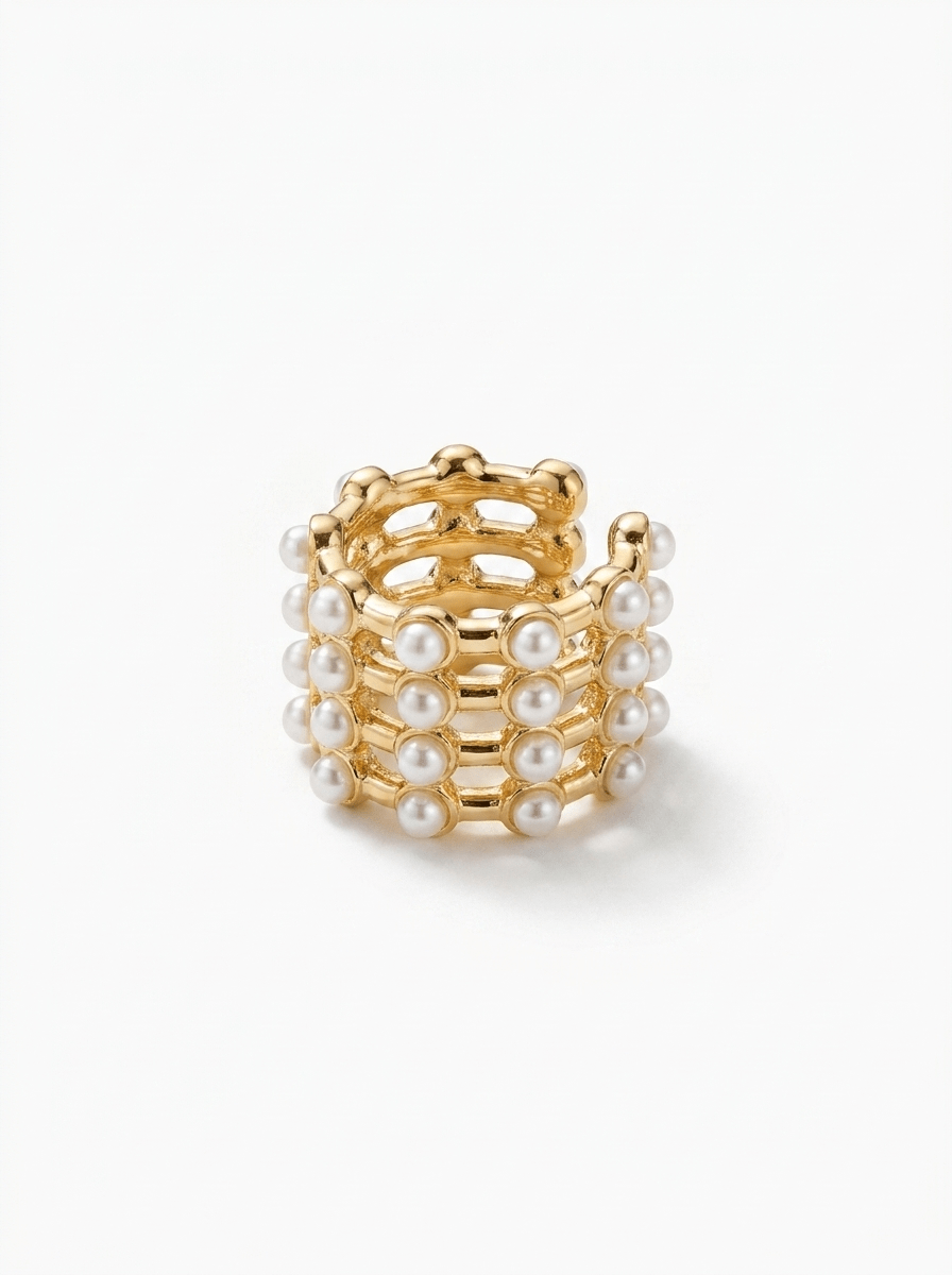 Ear Cuff Perlas Entrecruzadas