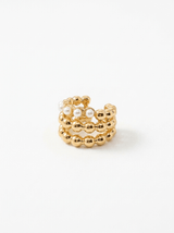Ear Cuff Perlas y Dorado Entrecruzadas