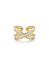 Ear Cuff Cruzado X con Circones