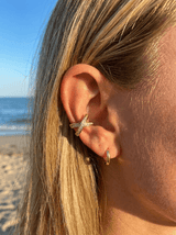 Ear Cuff Cruzado X con Circones
