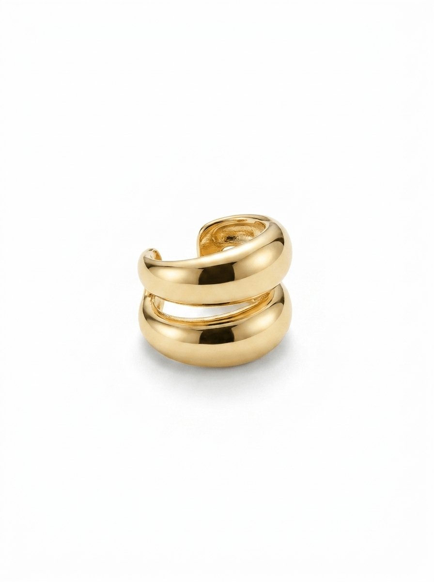 Ear Cuff Bombé - Efecto Aro de Lujo