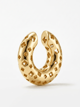 Ear Cuff Dots Dorado - Textura Brillante