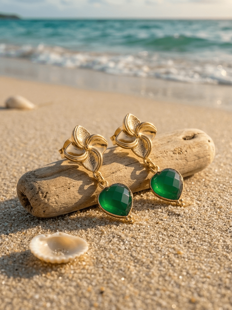 Aros Flor y Esmeralda del Mar