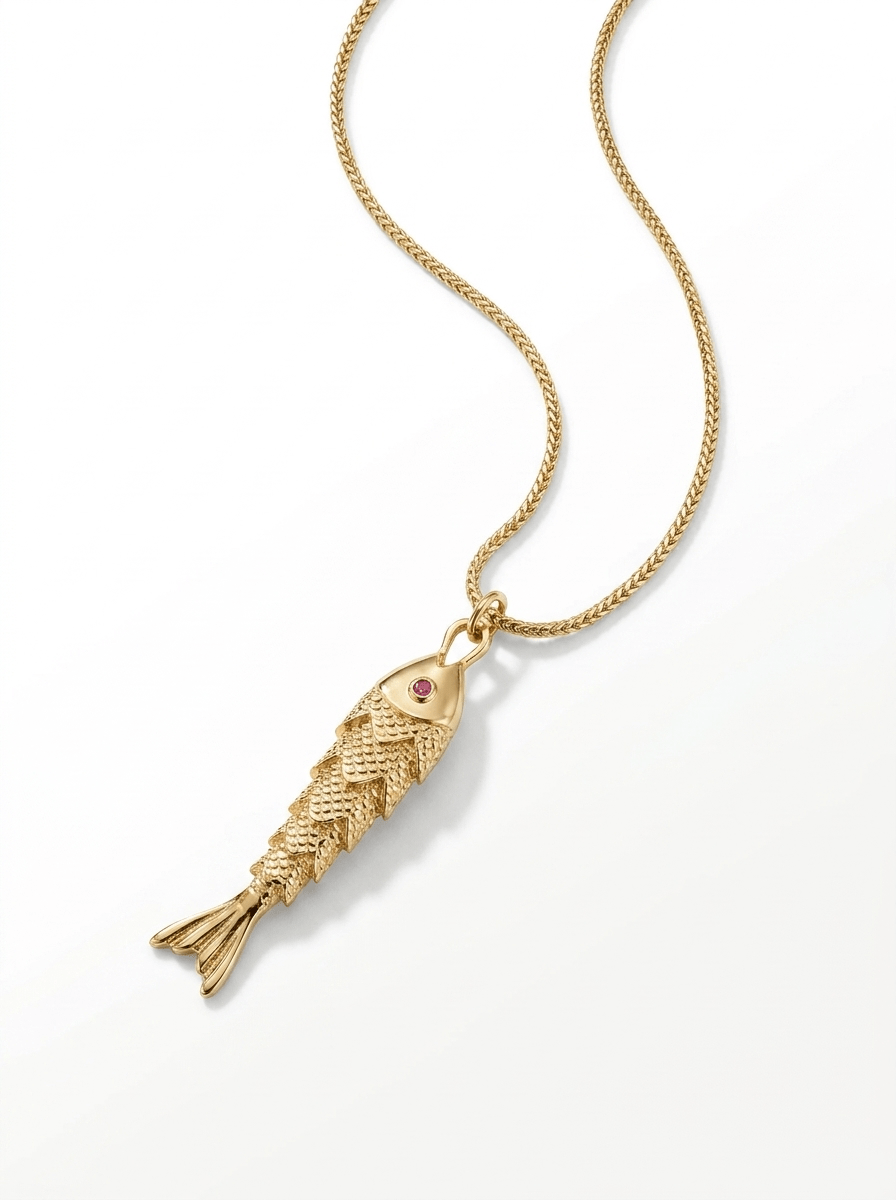 Collar Pez Escamado Dorado