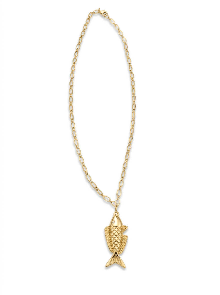 Collar Pez Reflejo Dorado
