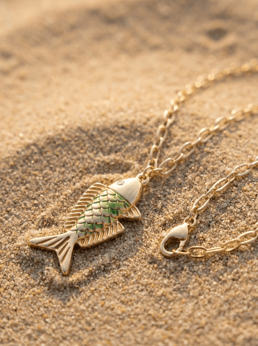 Collar Pez Reflejo Dorado