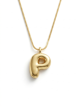 Collar Inicial Bubble Dorada