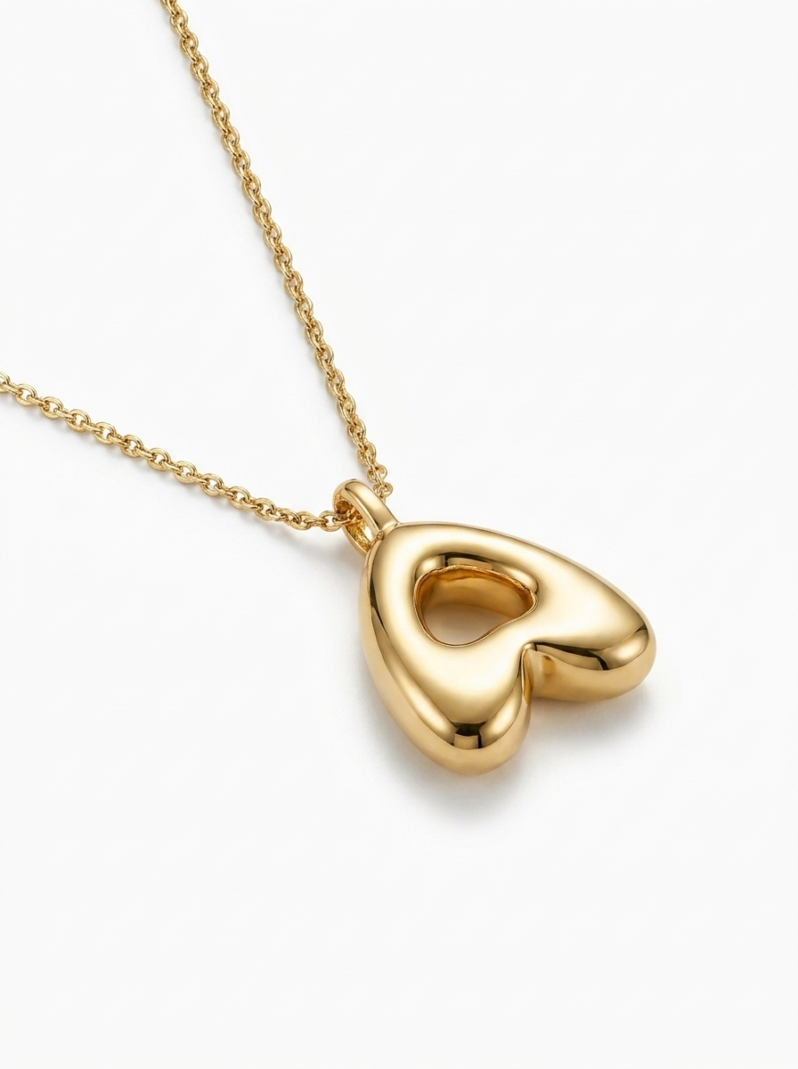 Collar Inicial Bubble Dorada