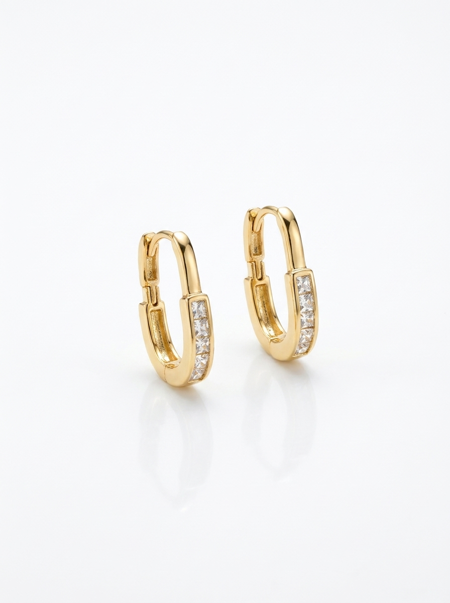 Argollas ovaladas con circones