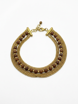 Pulsera Multicadena Jaipur Bronce y Madera