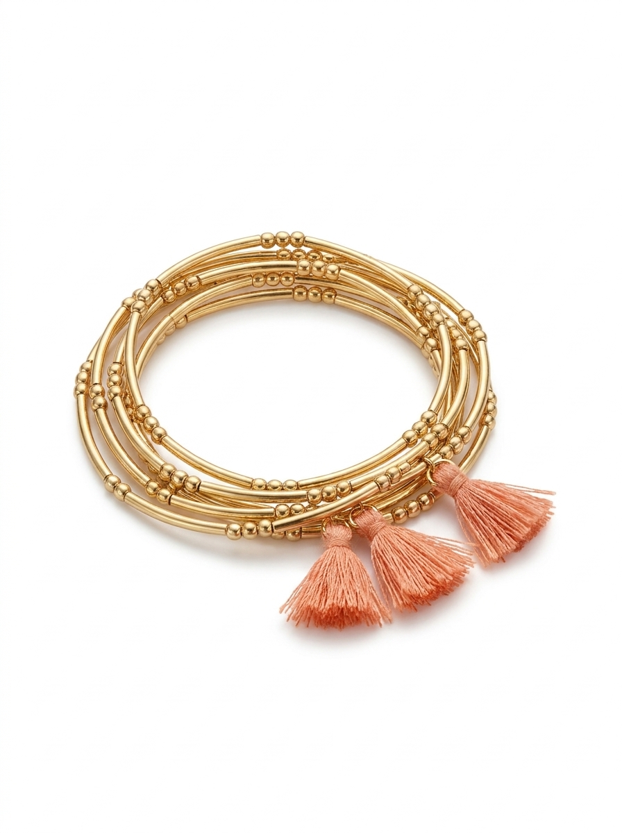 Pulsera Borlas Jaipur Bronce Artesanal India
