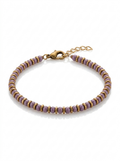 Pulsera Cuentas Lila Bronce